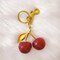 Wrapables Glittery Shimmer Cherry Bag Charm Keychain, Purse and Handbag Accessory